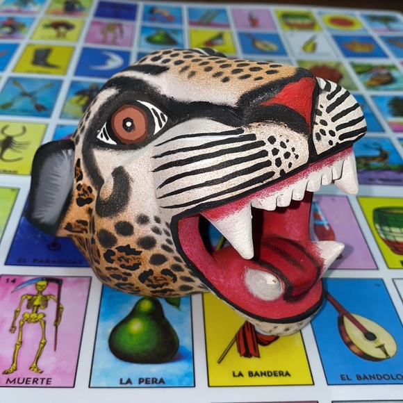 •handmade• Jaguar Head - Oaxacan Alebrije Wood Carving - Picture 10 of 11